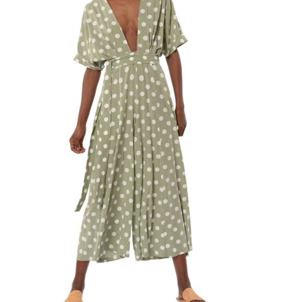 Mara Hoffman Jumpsuit Polka Dot Mint Green Size 4